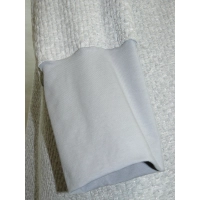 Tunika TRAPEZOWA z luźnym golfem - plaster miodu szary popiel